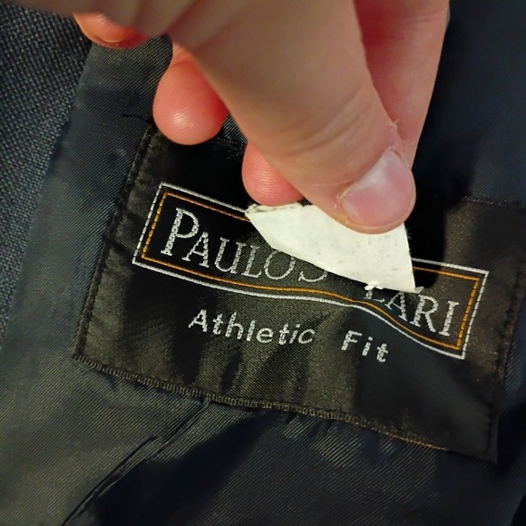 Paulo Solari Athletic Fit Blazer 46L Blue Plaid Wool Sport Coat 4 Button No Vent - Picture 8 of 12